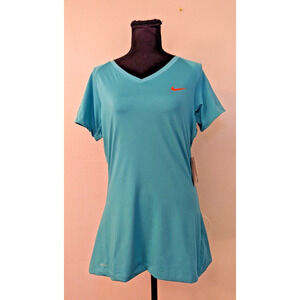 New Nike Pro sz L Dri Fit Competition Base Layer Top v-neck ss 458663 1896